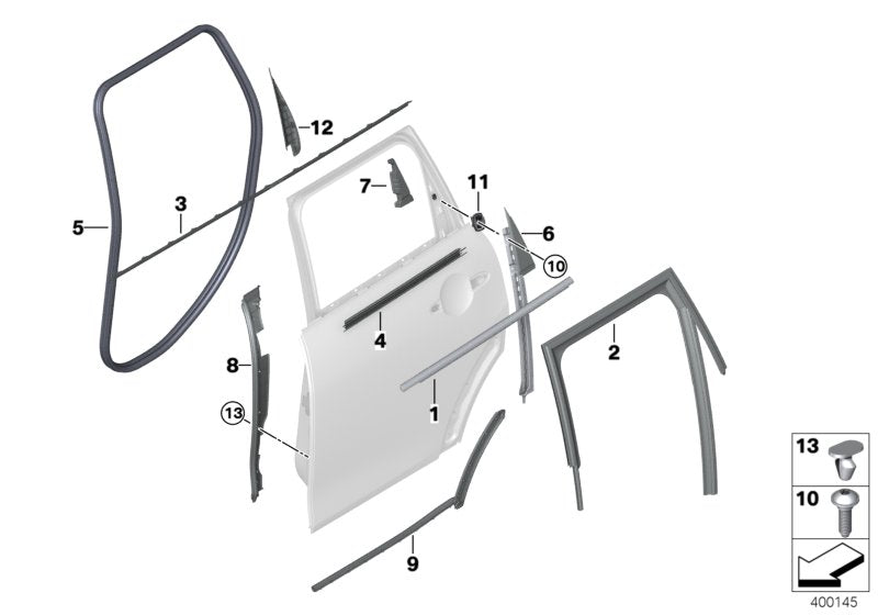 Genuine BMW 51767322457 Sealing, B-Column, Bottom Left