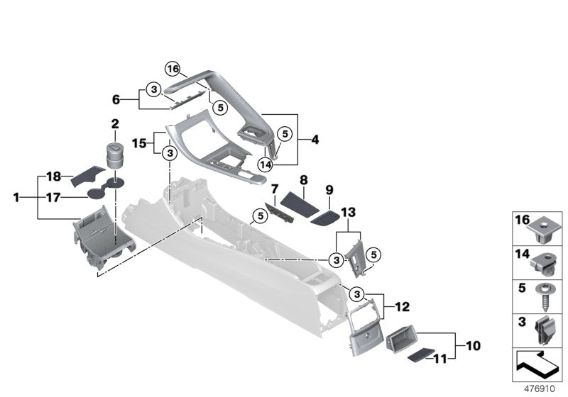 Genuine BMW 51169292532 F39 Insert Mat, Storage Compartment (Inc. X1 & X2 M35iX)
