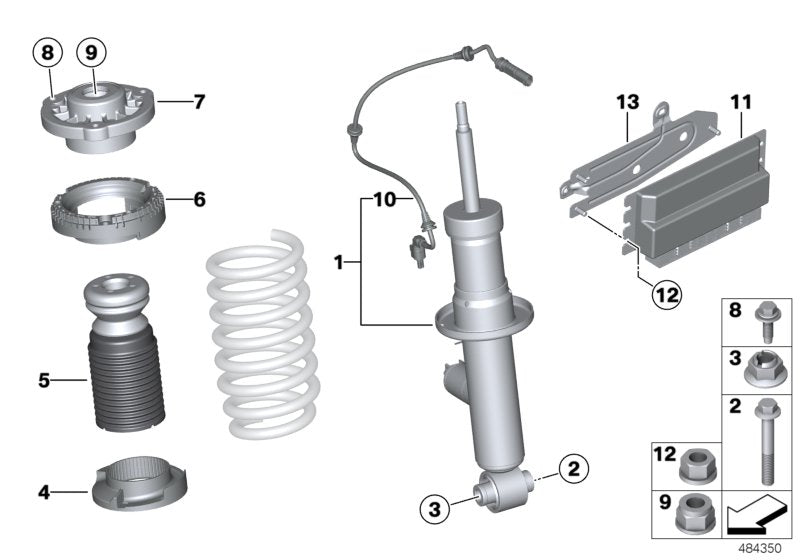 Genuine BMW 37106893782 G01 Spring Strut, Edc, Rear (Inc. X3 30eX)
