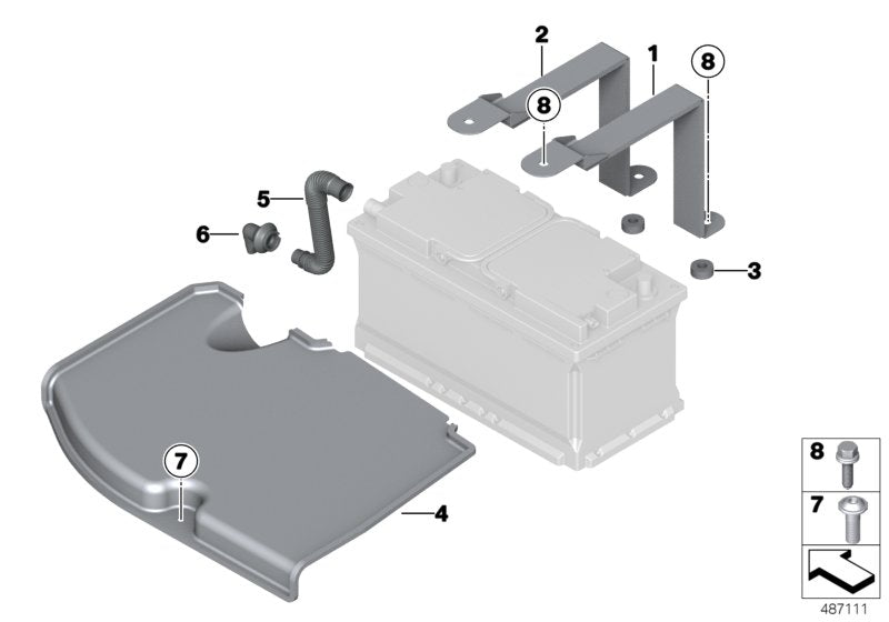 Genuine BMW 61218431087 Shim BATTERY MOUNT (Inc. M4 GT4)