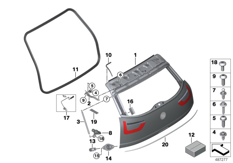 Genuine BMW 51007377186 Tailgate With Rear Window |