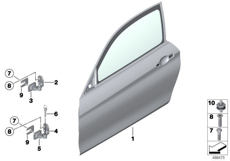 Genuine BMW 41508431212 Door Hinge, Bottom Right CHASSIS SIDE (Inc. M4 GT4)