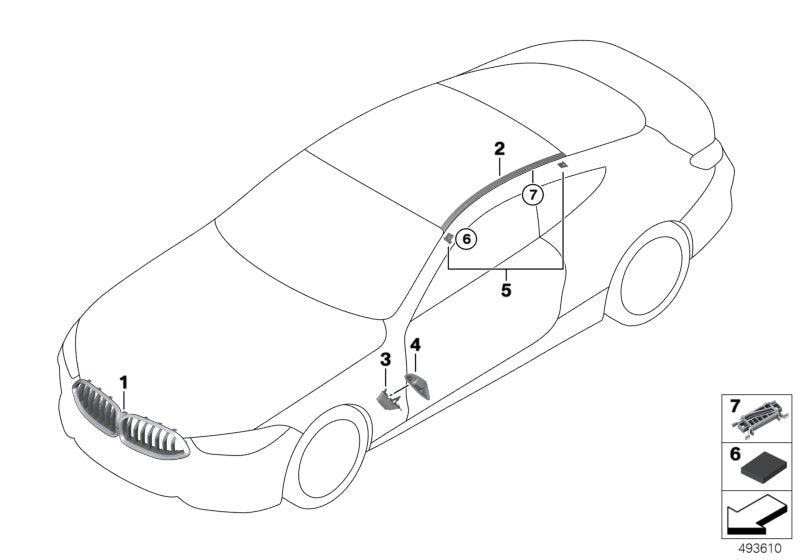 Genuine BMW 51138078768 G15 Roof Molding Prime-Coated Right (Inc. 840dX, 840i & M850iX)