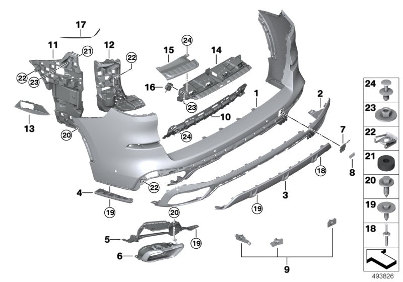 Genuine BMW 51128069247 G05 Mount, Bumper Rear Left (Inc. X5)
