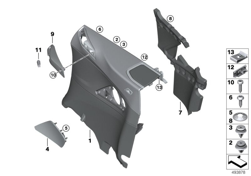 Genuine BMW 51418089080 G14 Lateral Trim Panel, Right BLACK (Inc. 840dX, 840i & M850iX)