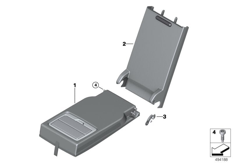 Genuine BMW 52207469760 G21 G02 G01 Center Arm Rest, Imitation Leather SCHWARZ (Inc. X3 & M340iX)