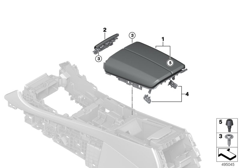 Genuine BMW 51166996547 G07 G05 G06 Armrest, Center Console, Leather ELFENBEINWEISS (Inc. X5)