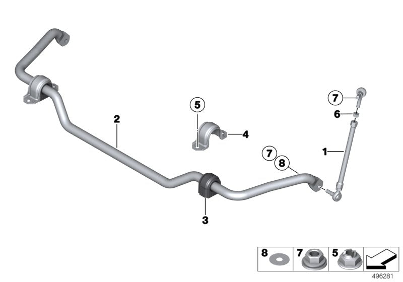 Genuine BMW 31358417127 Front Swing Support DURBAL (Inc. M235i Racing)