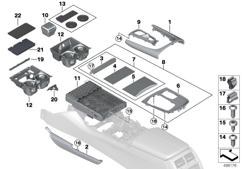 Genuine BMW 51167944203 G11 Blind Cover, Storage Tray, Front (Inc. Alpina B7, 730i & 740LdX)