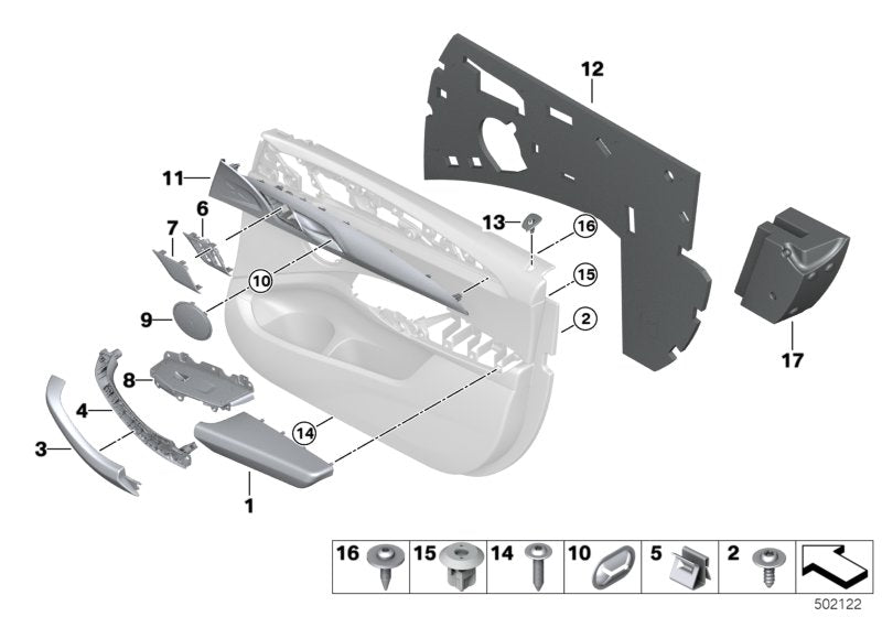 Genuine BMW 51417473181 Trim, Power Window Switch, Left (Inc. X3 30eX & X4)