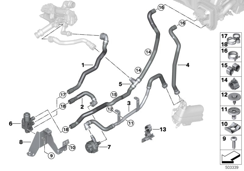 Genuine BMW 64219398821 G05 Coolant Hose, Return (Inc. X5 45eX)