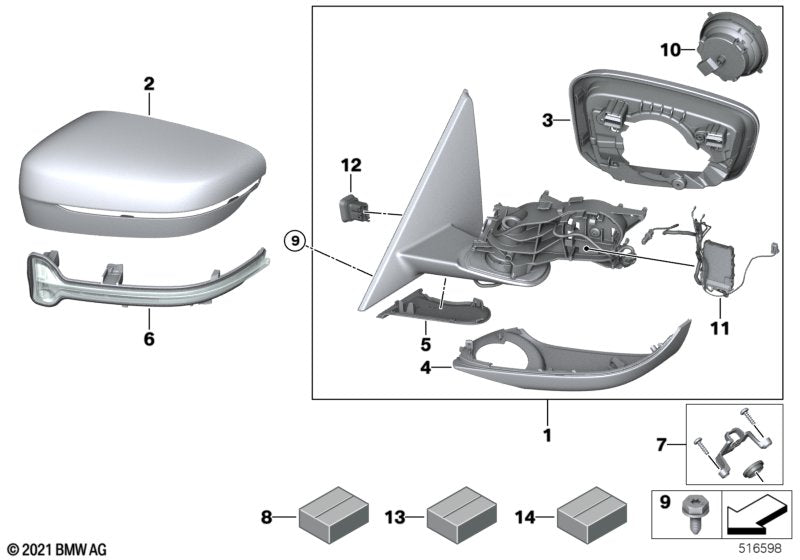Genuine BMW 67135A3DB17 Mirror Electronics, Left