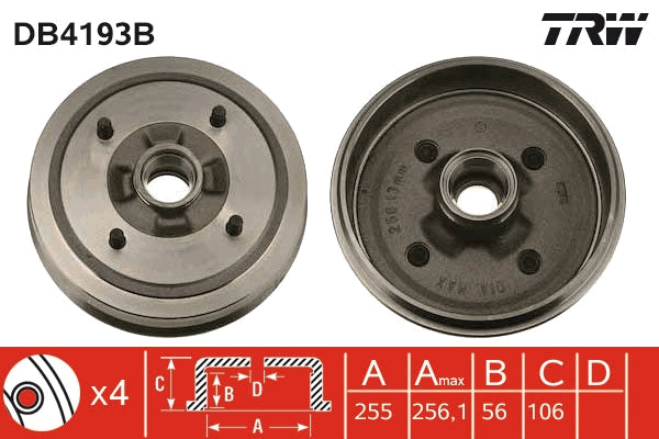 TRW MOTO DB4193B Brake Drum
