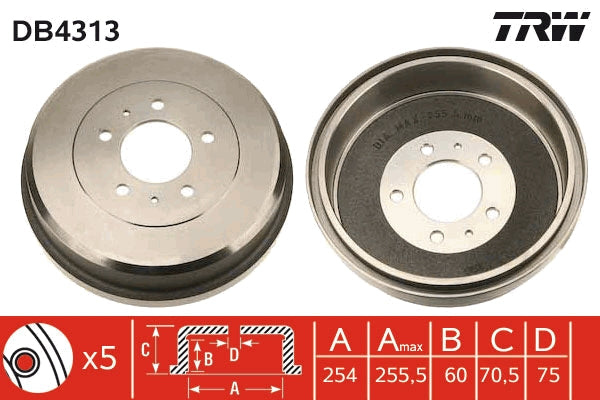 TRW MOTO DB4313 Brake Drum