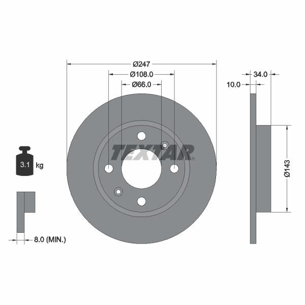 TEXTAR 92029803 Brake Disc