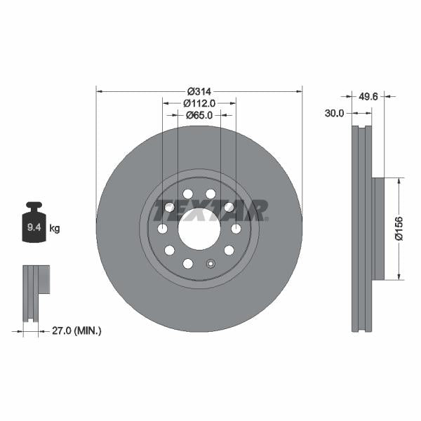 TEXTAR 92232405 Brake Disc