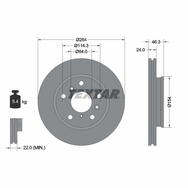 TEXTAR 92061900 Brake Disc
