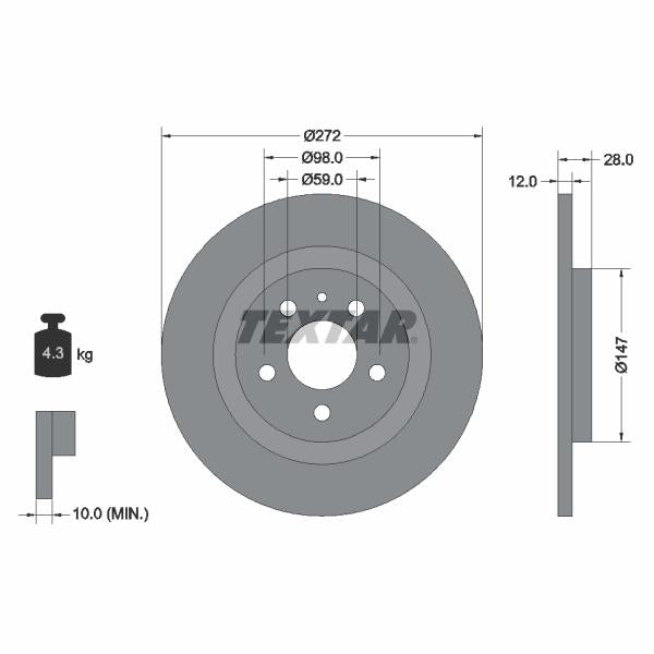 TEXTAR 92118203 Brake Disc