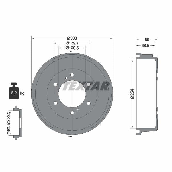 TEXTAR 94034700 Brake Drum