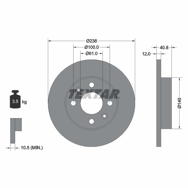 TEXTAR 92036103 Brake Disc