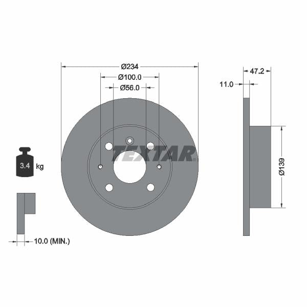 TEXTAR 92077000 Brake Disc
