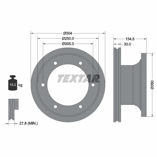 TEXTAR 93128100 Brake Disc