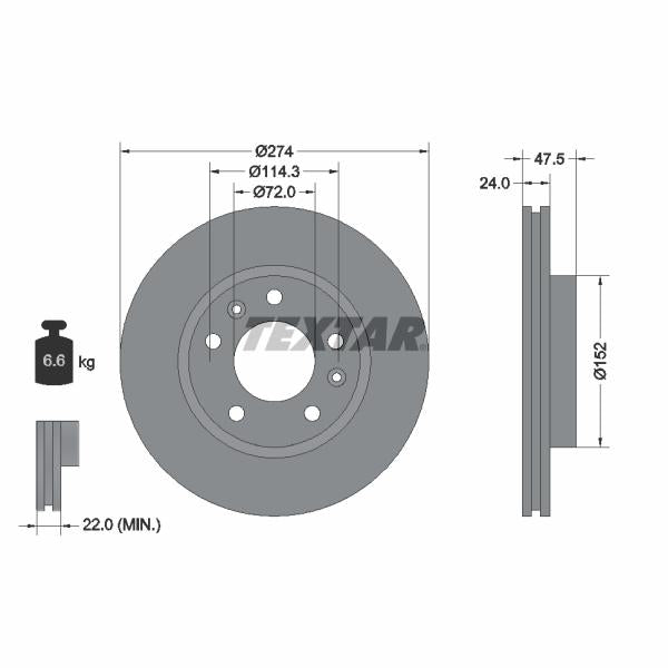 TEXTAR 92114900 Brake Disc