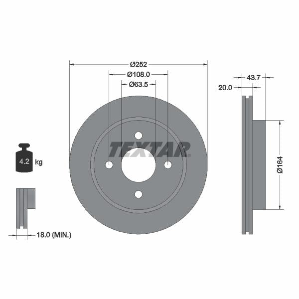 TEXTAR 92063603 Brake Disc