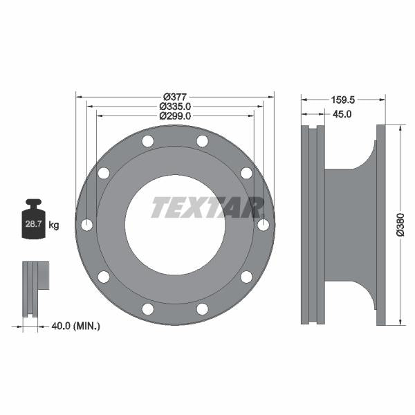TEXTAR 93126900 Brake Disc