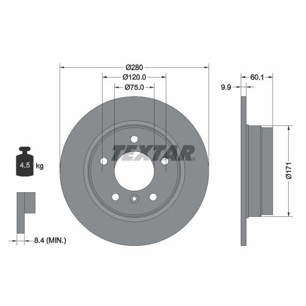 TEXTAR 92055703 Brake Disc