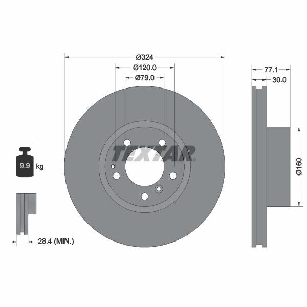 TEXTAR 92083405 Brake Disc