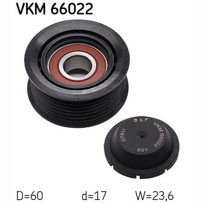 SKF VKM66022 V-Ribbed Belt Deflection/Guide Pulley