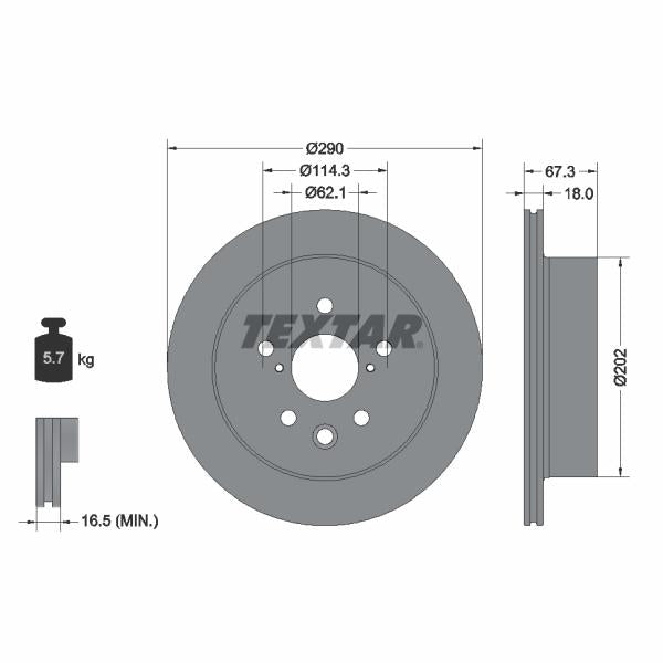 TEXTAR 92334403 Brake Disc