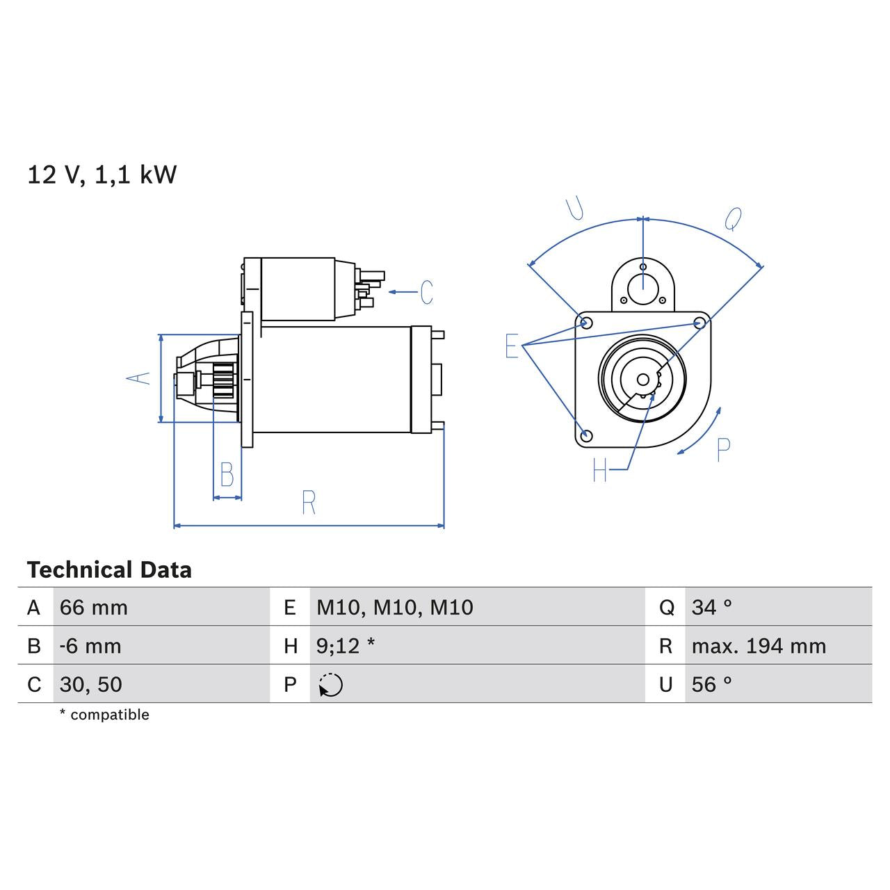 BOSCH 0986021600 Starter