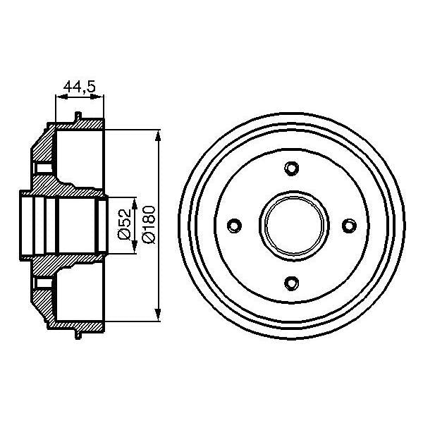 BOSCH 0986477070 Brake Drum - 1 piece