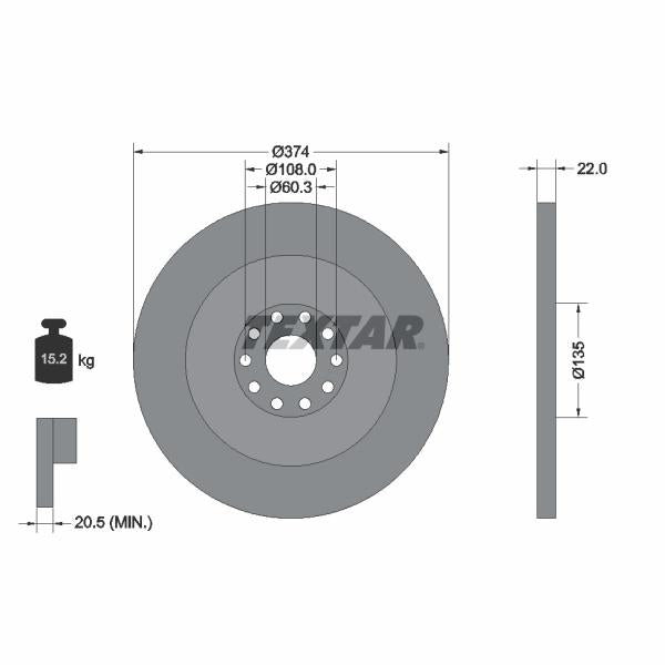 TEXTAR 93066400 Brake Disc