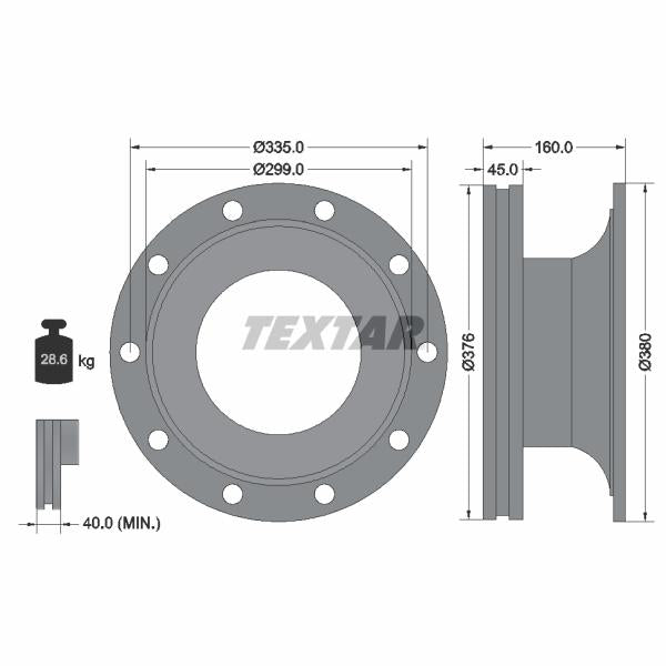 TEXTAR 93127000 Brake Disc