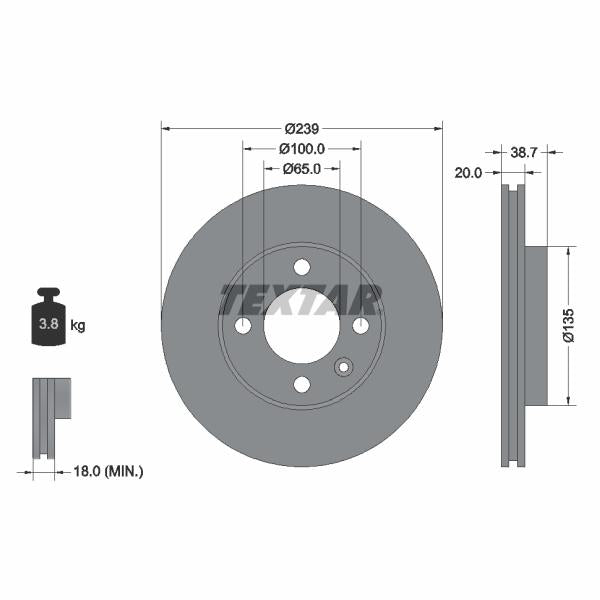 TEXTAR 92012103 Brake Disc