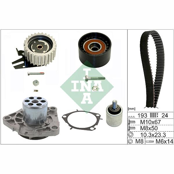 INA 530061930 Water Pump & Timing Belt Kit