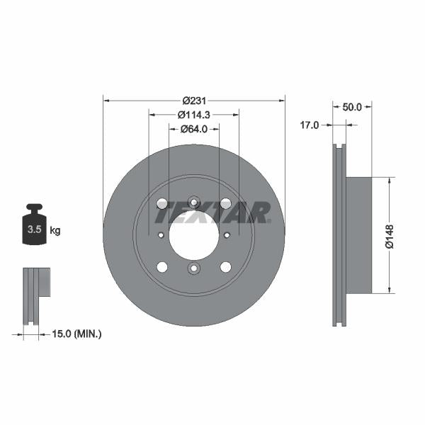 TEXTAR 92069000 Brake Disc