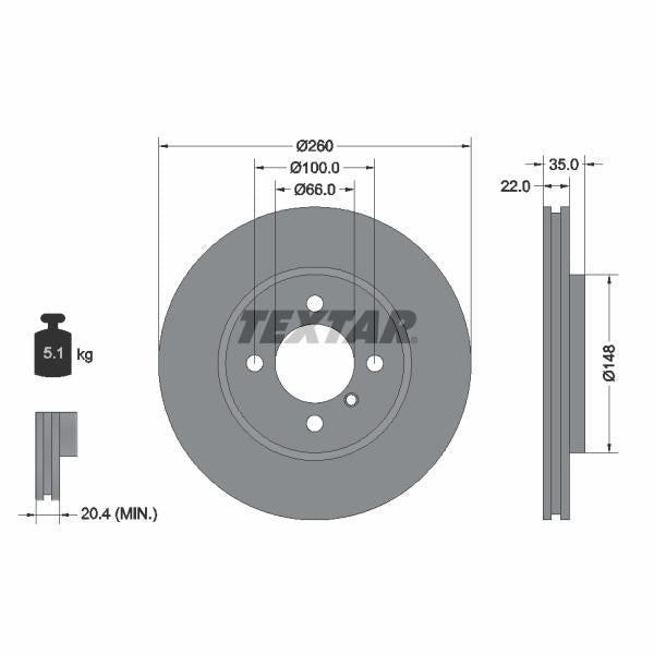 TEXTAR 92026503 Brake Disc