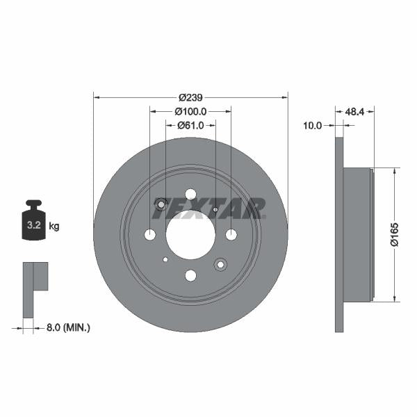 TEXTAR 92060800 Brake Disc