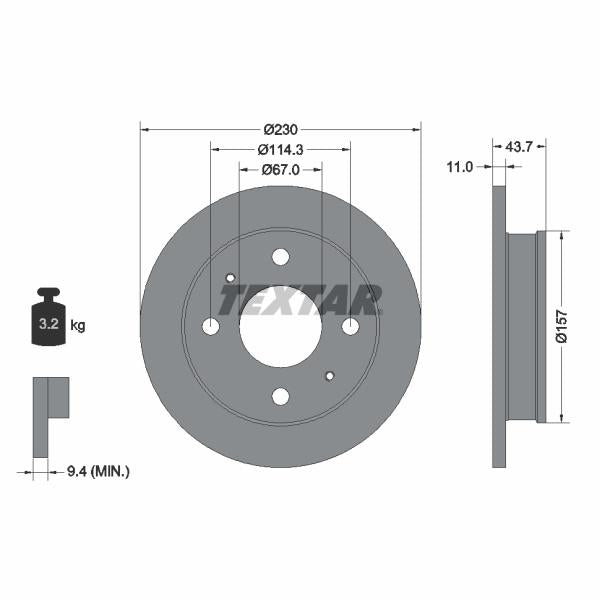 TEXTAR 92102800 Brake Disc