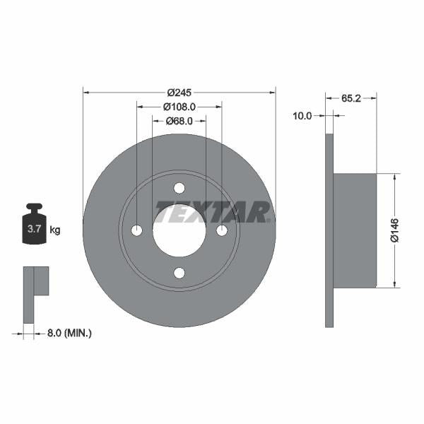 TEXTAR 92054300 Brake Disc