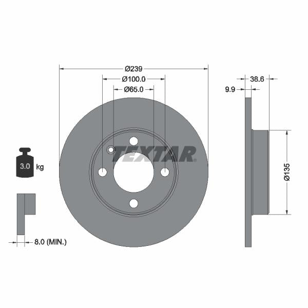 TEXTAR 92009303 Brake Disc