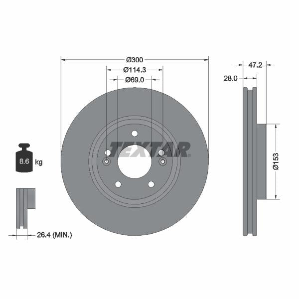 TEXTAR 92166505 Brake Disc