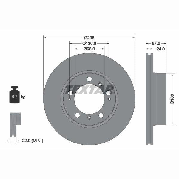TEXTAR 92088810 Brake Disc
