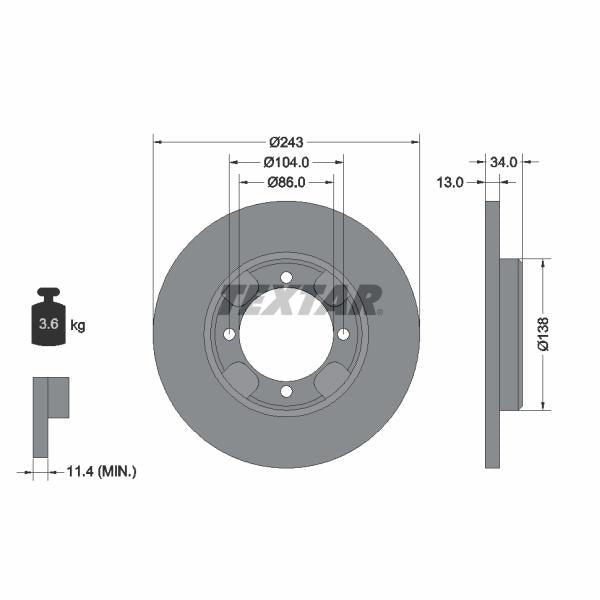 TEXTAR 92034600 Brake Disc