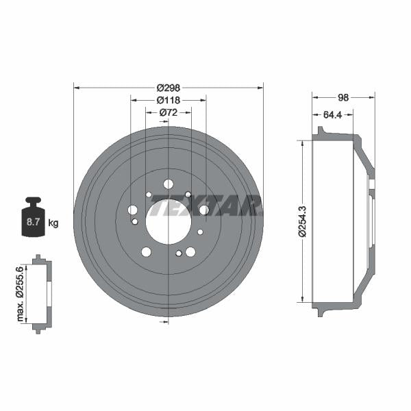 TEXTAR 94010200 Brake Drum