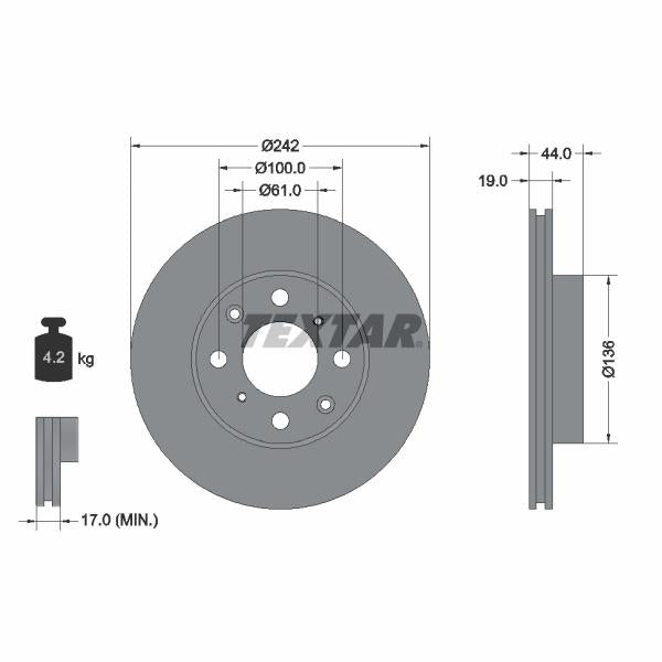 TEXTAR 92060700 Brake Disc